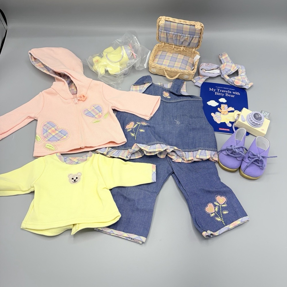 American Girl Bitty Baby 2 in 1 Travel Set + Book ~ Complete Set, EUC
